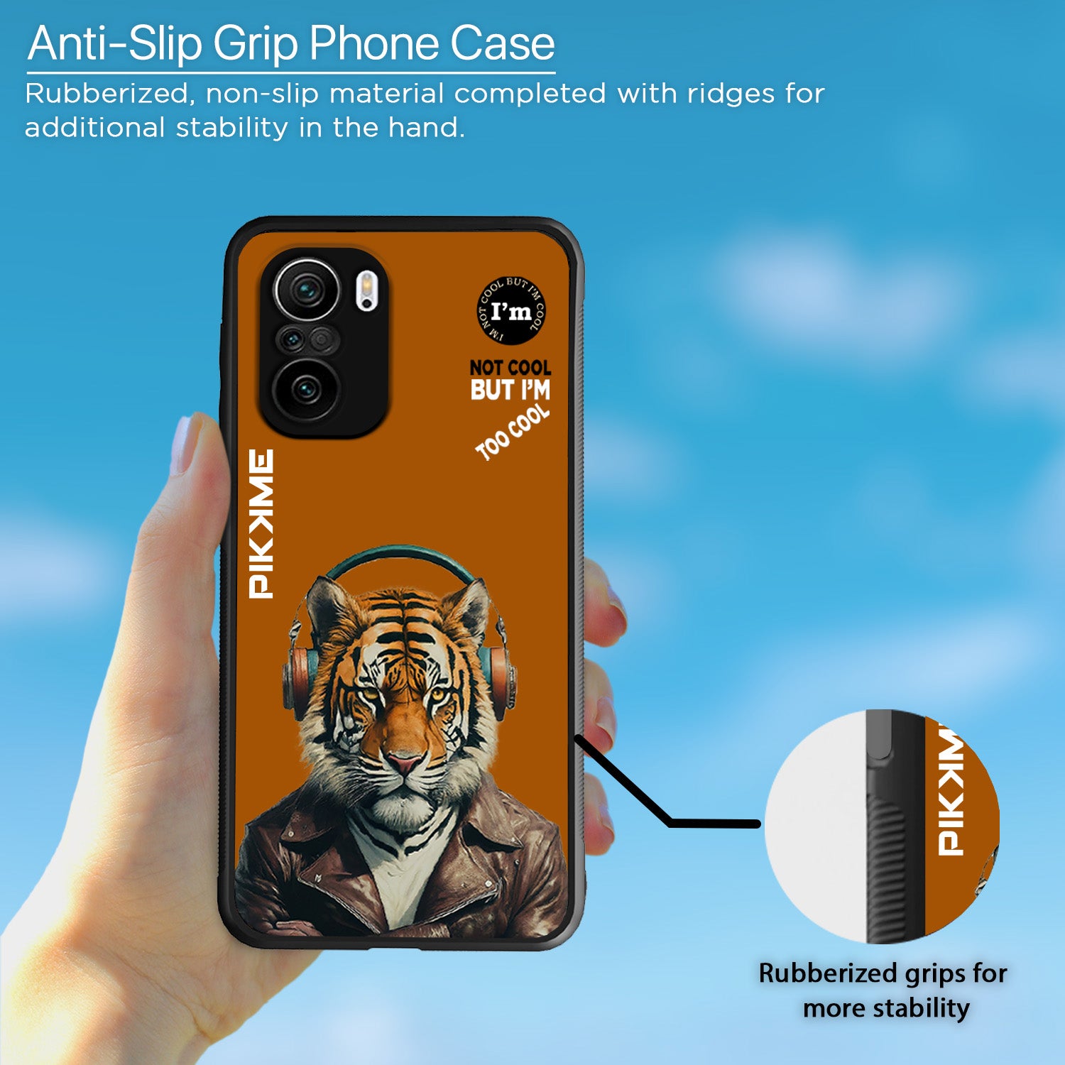 Pikkme Back Cover Pc Tpu + Printed Cool Funky Stylish Brown Tiger Swag Raised Edges Camera Protection |Bumper Case For Xiaomi 11X (Design 09)