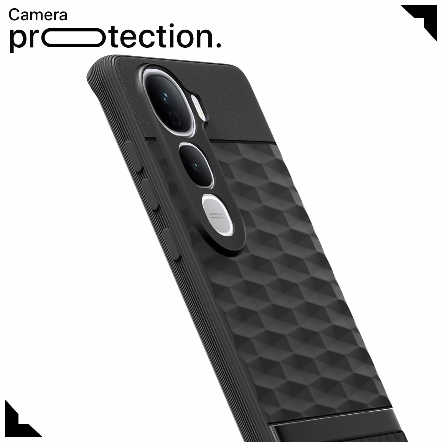Pikkme Vivo Y400 Pro 5G Shockproof Soft Flexible Gencase Back Cover (Black)
