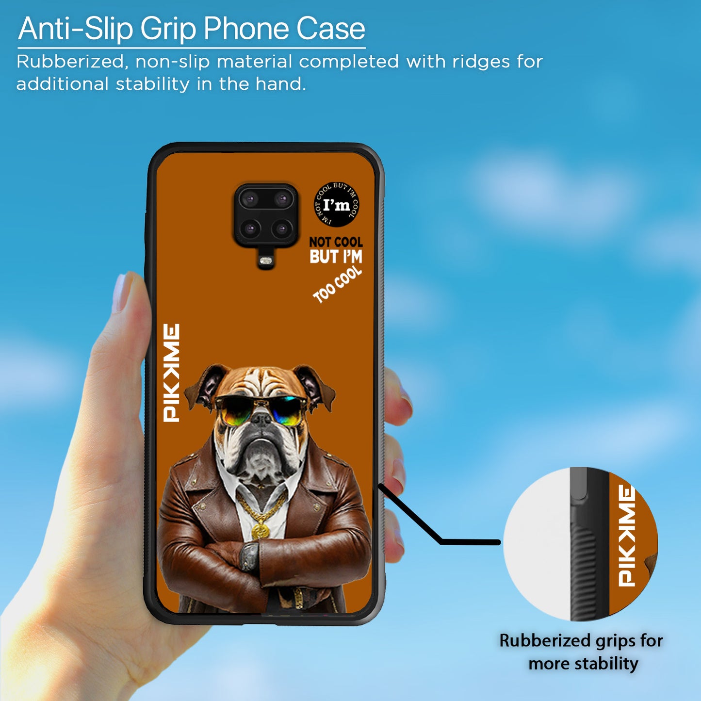 Pikkme Back Cover Pc Tpu + Printed Cool Funky Stylish Brown Dog Swag Raised Edges Camera Protection |Bumper Case For Redmi Note 9 Pro (Design 10)