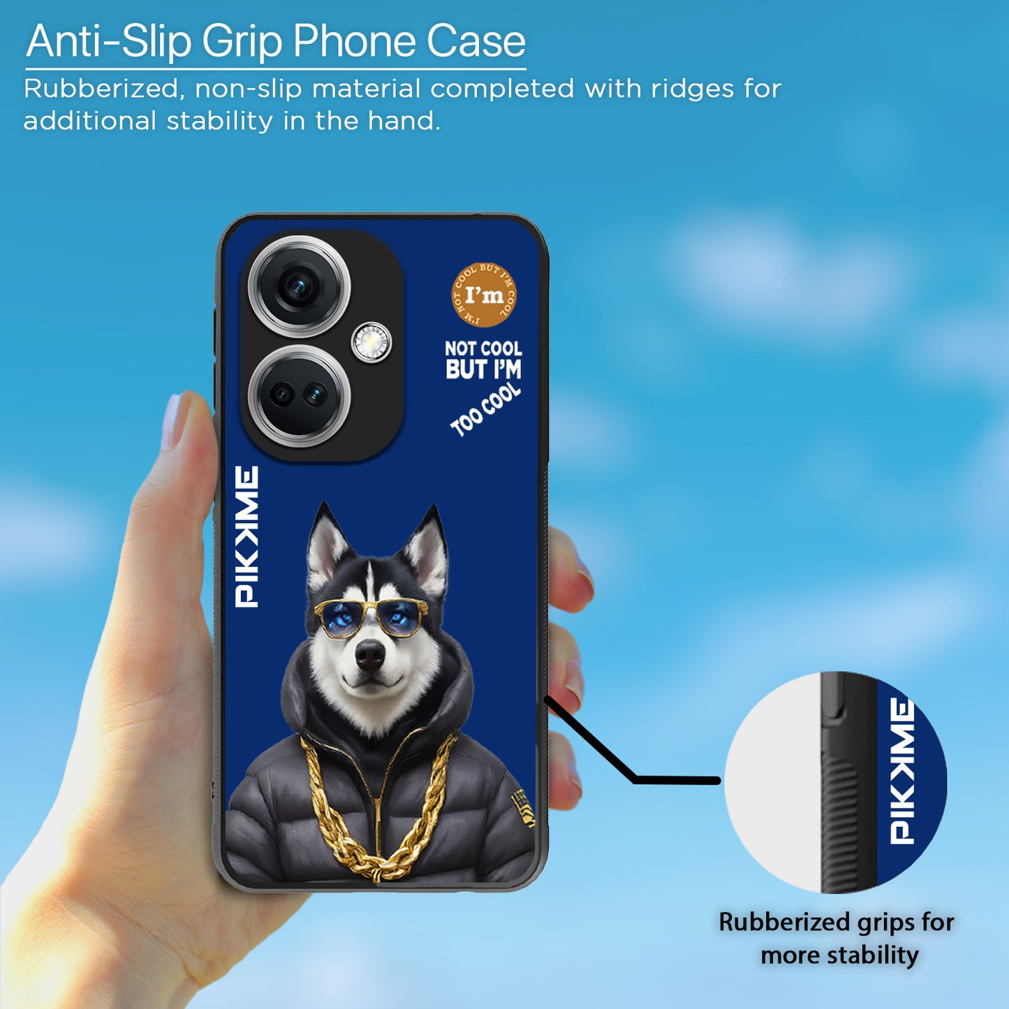 Pikkme Back Cover Pc Tpu + Printed Cool Funky Stylish Blue Dog Swag Raised Edges Camera Protection |Bumper Case For OnePlus Nord Ce 3 5G (Design 08)