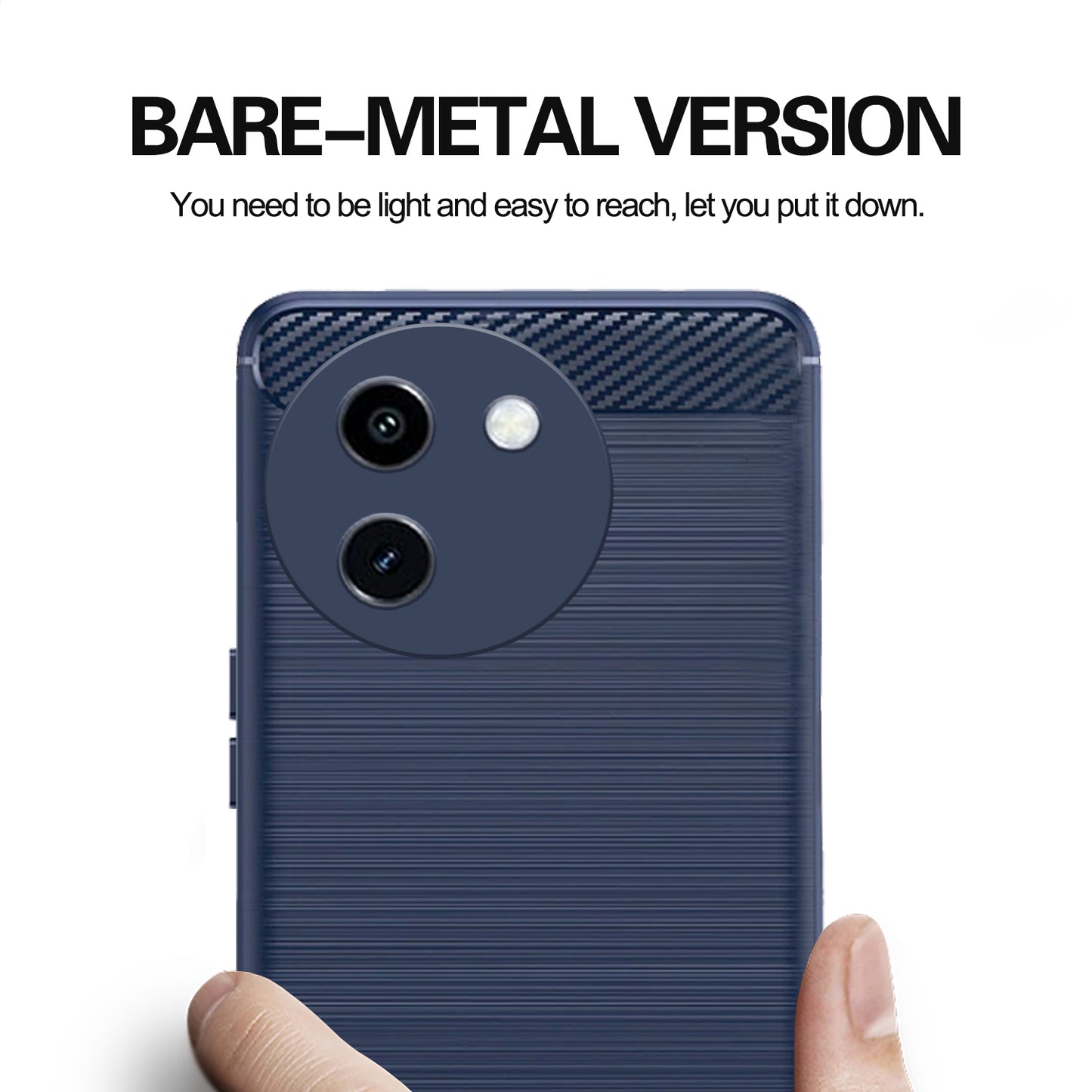 Pikkme Vivo Y200i 5G Hybrid Carbon Fibre Back Cover (Blue)