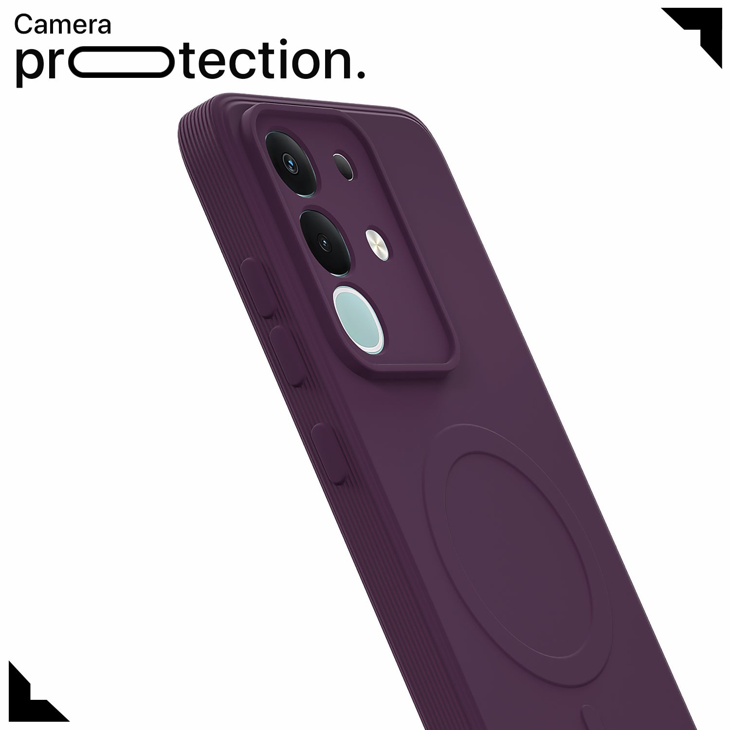 Pikkme Vivo T4x 5G / iQOO Z10x 5G / Vivo Y31 Pro 5G Matte Silicone Mag-Safe Style logo (not mag-safe compatible) Back Cover (Purple)