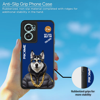 Pikkme Back Cover Pc Tpu + Printed Cool Funky Stylish Blue Dog Swag Raised Edges Camera Protection |Bumper Case For OnePlus Nord Ce 2 5G (Design 08)