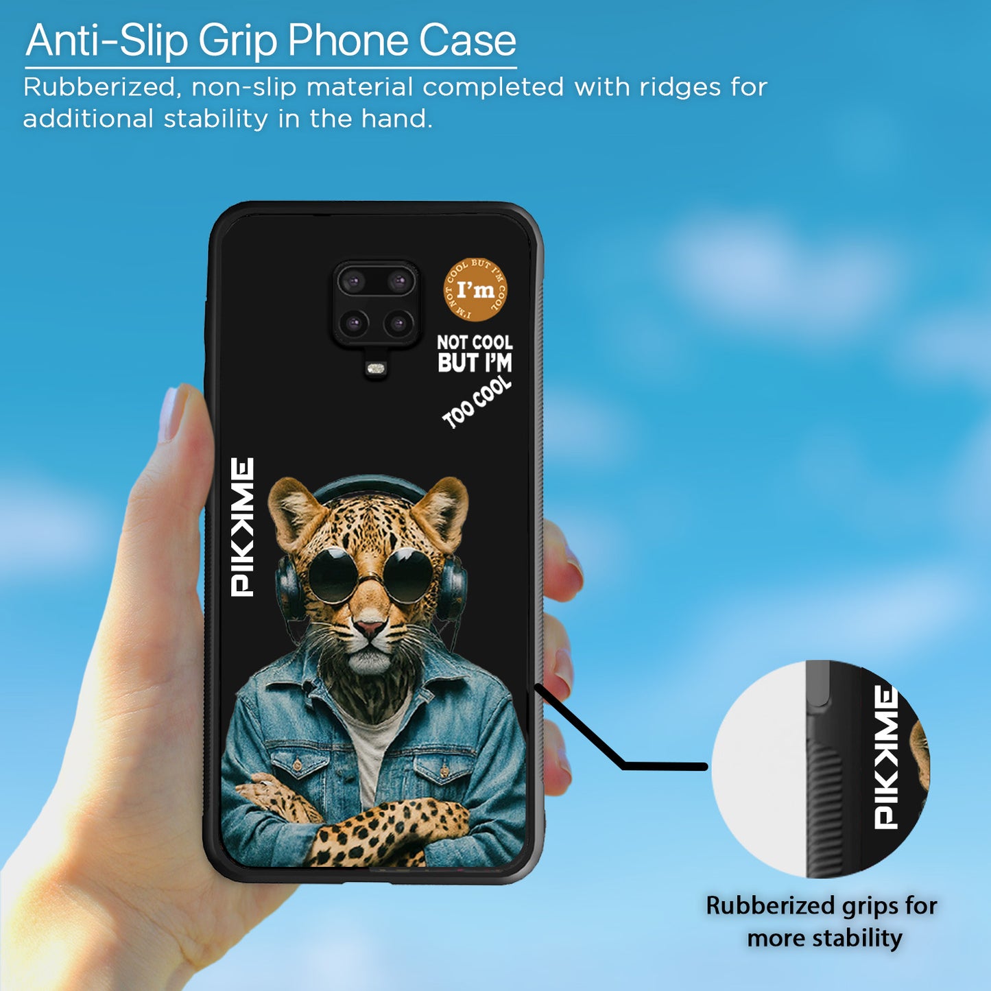 Pikkme Back Cover Pc Tpu + Printed Cool Funky Stylish Black Leopard Swag Raised Edges Camera Protection |Bumper Case For Redmi Note 9 Pro (Design 04)