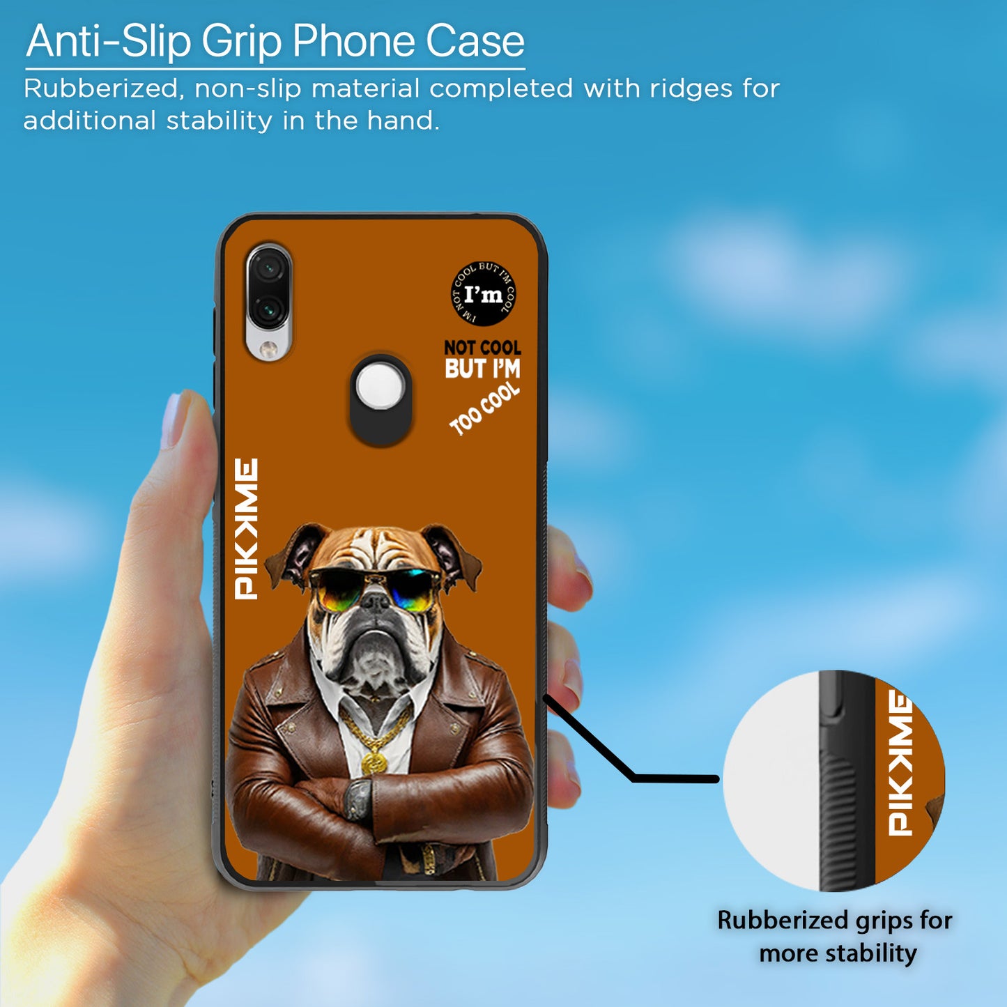 Pikkme Back Cover Pc Tpu + Printed Cool Funky Stylish Brown Dog Swag Raised Edges Camera Protection |Bumper Case For Redmi Note 7 Pro (Design 10)