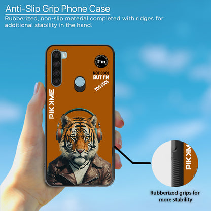 Pikkme Back Cover Pc Tpu + Printed Cool Funky Stylish Brown Tiger Swag Raised Edges Camera Protection |Bumper Case For Redmi Note 8 (Design 09)