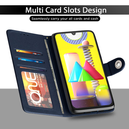 Pikkme Samsung Galaxy M31 / F41 / M31 Prime Button Flip Cover (Blue)