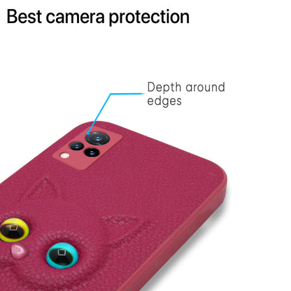 Pikkme Vivo V21 5G Kitty Back Cover (Pink)