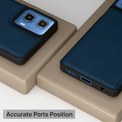 Pikkme Motorola Moto G34 / G45 5G Premium Super Soft-Touch Leatherback Case (Blue)