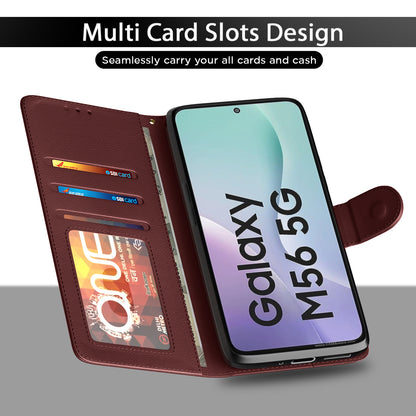 Pikkme Samsung Galaxy M56 5G Vintage Flip Cover (Brown)