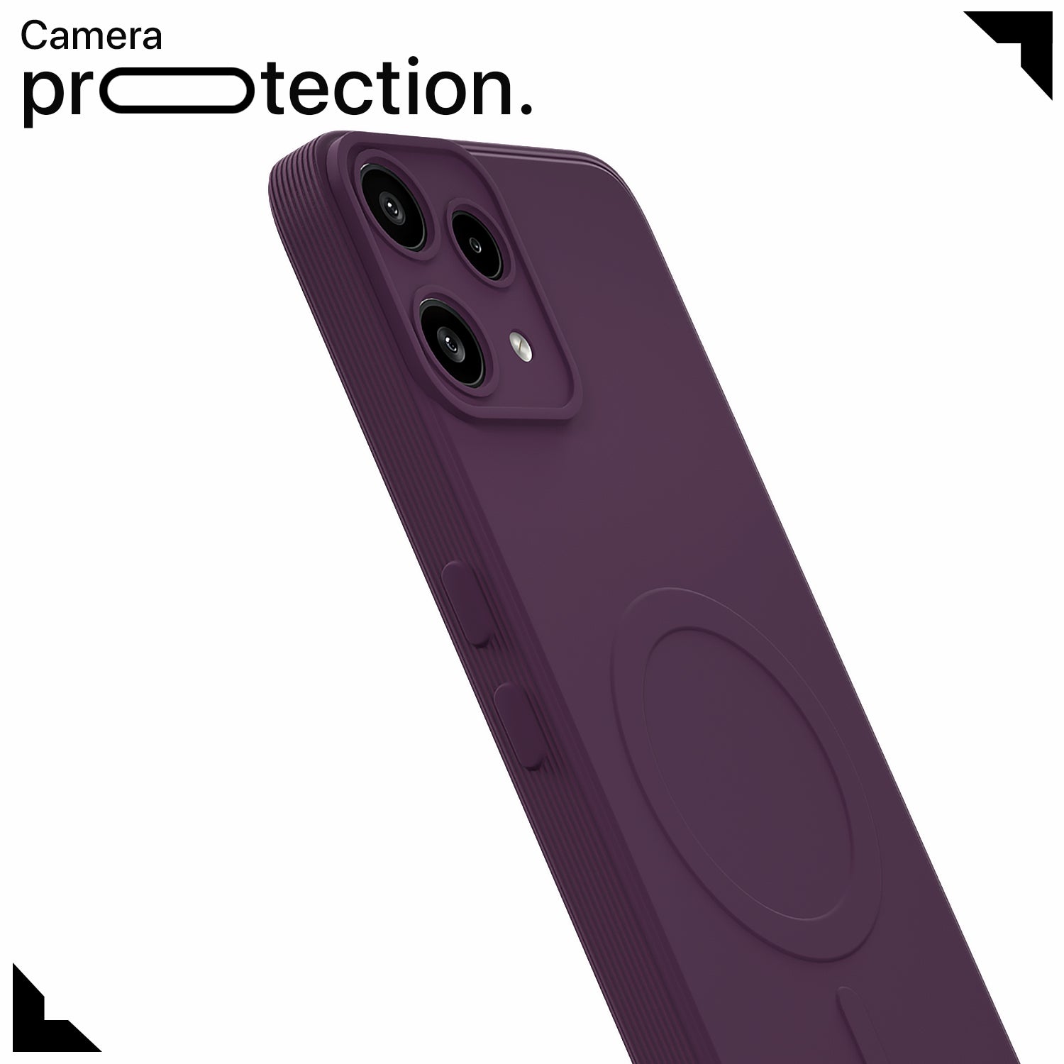 Pikkme Nothing Phone 3a Lite 5G Matte Silicone Mag-Safe Style logo (not mag-safe compatible) Back Cover (Purple)