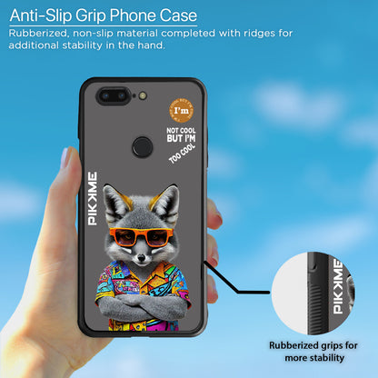 Pikkme Back Cover Pc Tpu + Printed Cool Funky Stylish Grey Wolf Swag Raised Edges Camera Protection |Bumper Case For OnePlus 5T (Design 01)