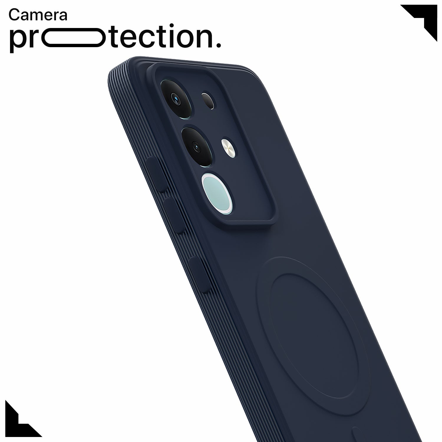 Pikkme Vivo T4x 5G / iQOO Z10x 5G / Vivo Y31 Pro 5G Matte Silicone Mag-Safe Style logo (not mag-safe compatible) Back Cover (Blue)