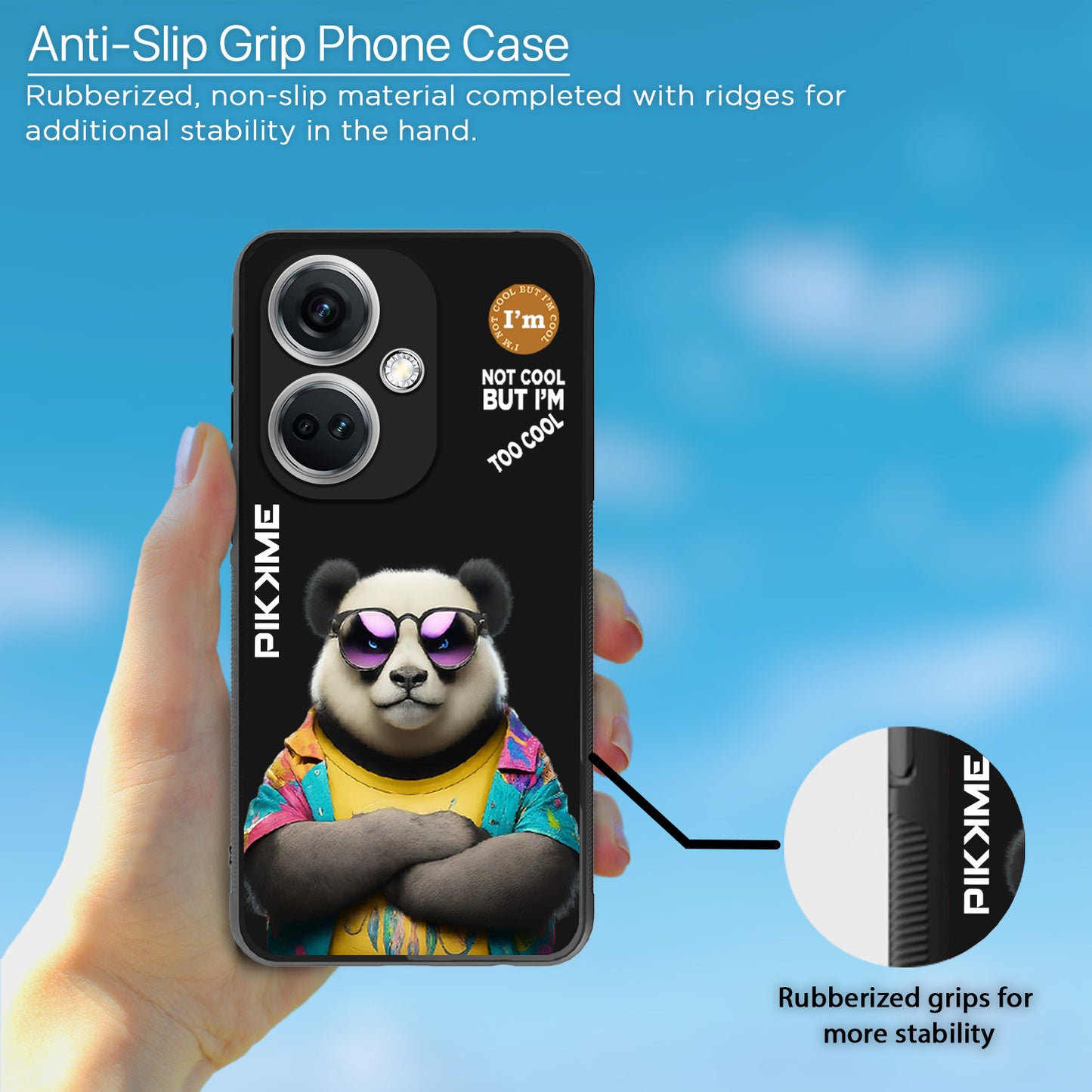 Pikkme Back Cover Pc Tpu + Printed Cool Funky Stylish Black Panda Swag Raised Edges Camera Protection |Bumper Case For OnePlus Nord Ce 3 5G (Design 05)