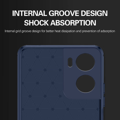 Pikkme Motorola Moto G06 Power  Hybrid Carbon Fiber Back Cover (Blue)