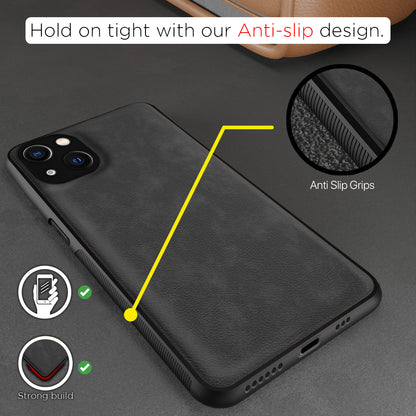 Pikkme iPhone 13 Leatherback Back Case | Grey