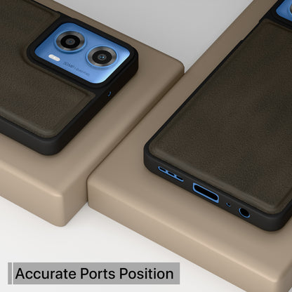 Pikkme Motorola Moto G34 / G45 5G Premium Super Soft-Touch Leatherback Case (Brown)