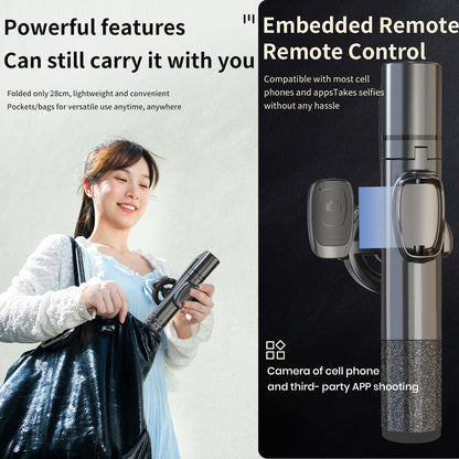 Pikkme Wireless Selfie Stick Tripod with Bluetooth Remote & Phone Holder