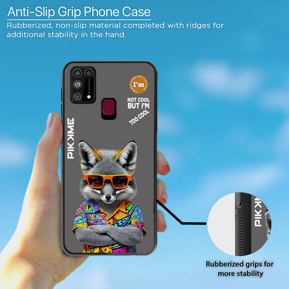 Pikkme Back Cover Pc Tpu + Printed Cool Funky Stylish Grey Wolf Swag Raised Edges Camera Protection |Bumper Case For Samsung Galaxy M31 (Design 01)