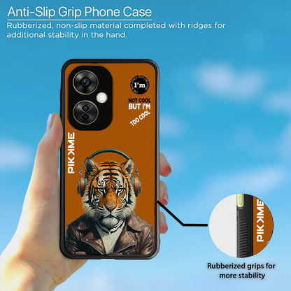 Pikkme Back Cover Pc Tpu + Printed Cool Funky Stylish Brown Tiger Swag Raised Edges Camera Protection |Bumper Case For OnePlus Nord Ce 3 Lite 5G (Design 09)