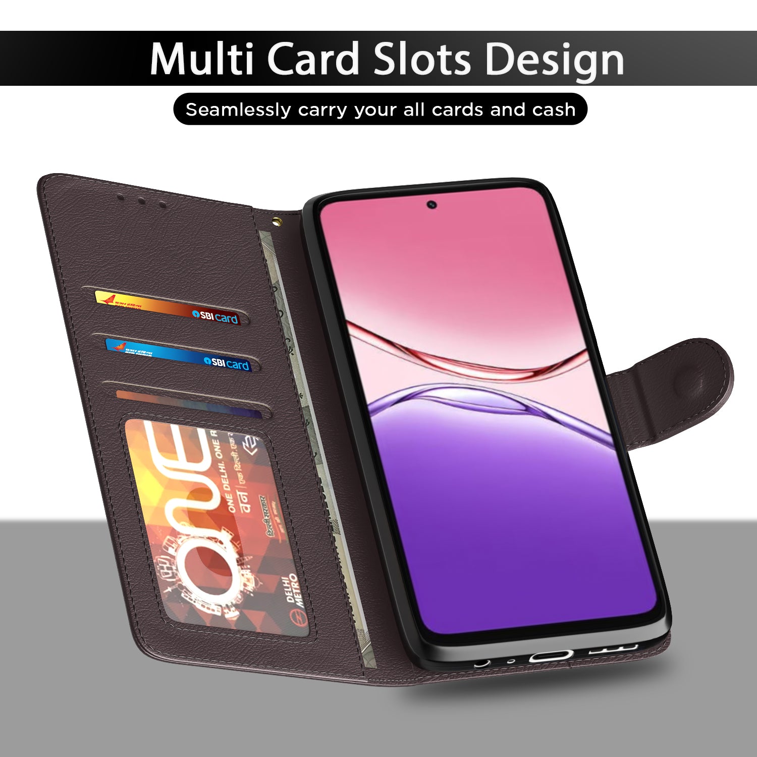 Pikkme Oppo A5x Vintage Flip Cover (Coffee)