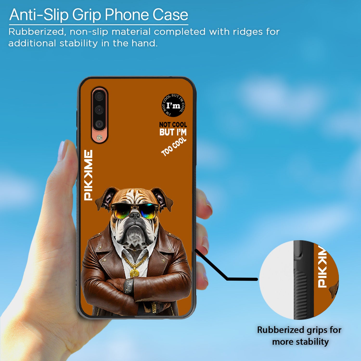 Pikkme Stylish Brown Dog Swag Samsung Galaxy A50 Back Cover (Design 10)