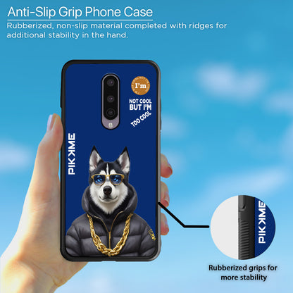 Pikkme Back Cover Pc Tpu + Printed Cool Funky Stylish Blue Dog Swag Raised Edges Camera Protection |Bumper Case For OnePlus 8 (Design 08)