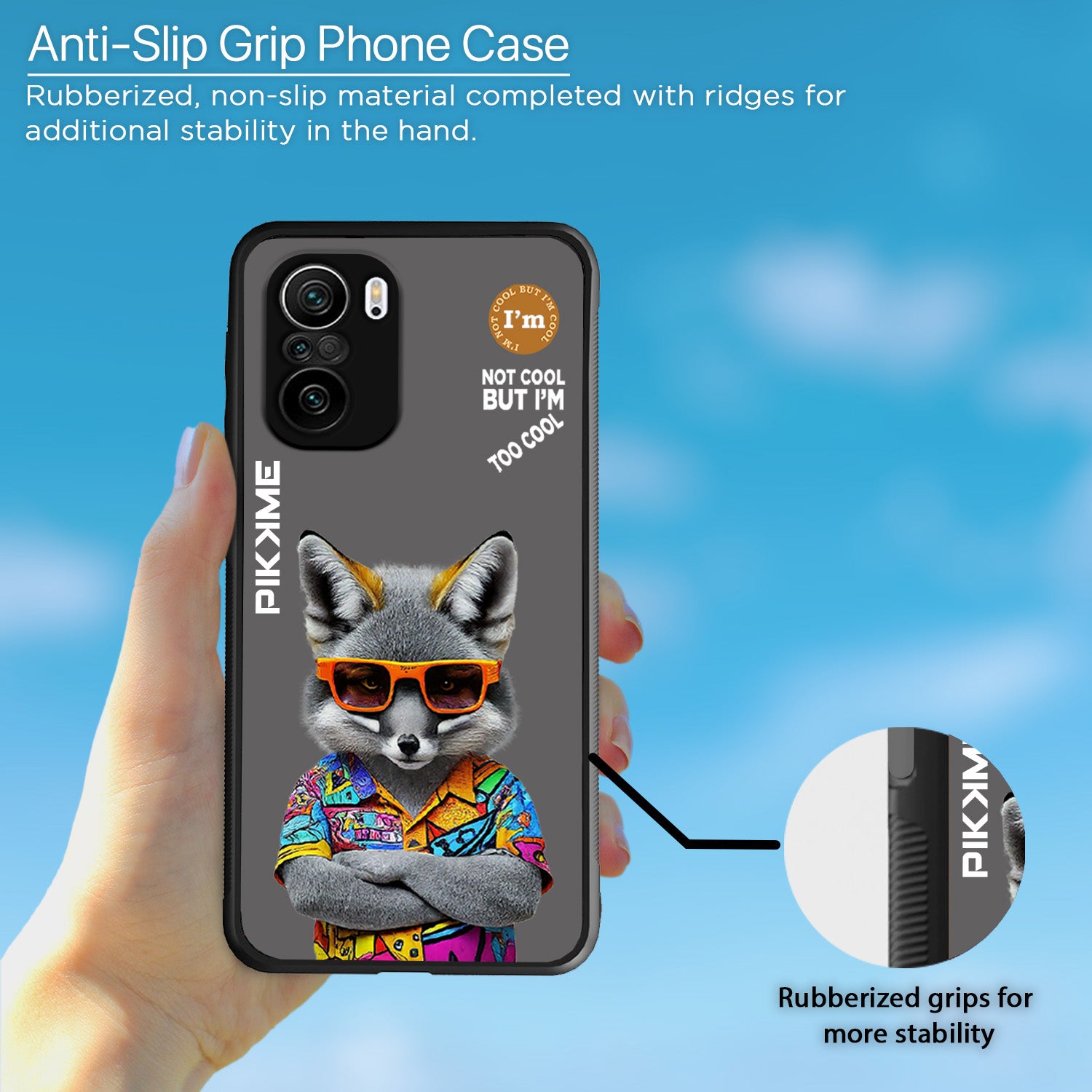 Pikkme Back Cover Pc Tpu + Printed Cool Funky Stylish Grey Wolf Swag Raised Edges Camera Protection |Bumper Case For Xiaomi 11X (Design 01)