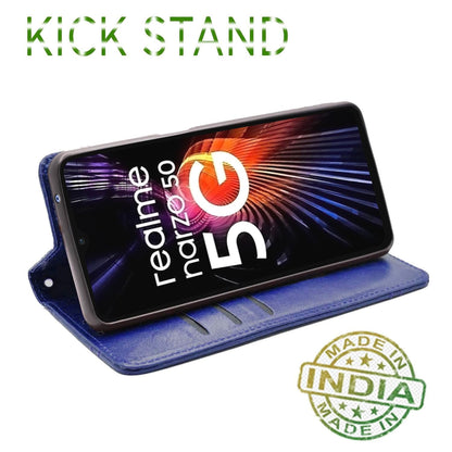 Realme Narzo 50 5G/Oppo K10 5G/Oppo A57 wallet flip cover in blue by Pikkme – photo 4
