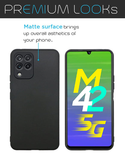 Black Matte mobile back cover for Samsung M42 – Pikkme – photo 3