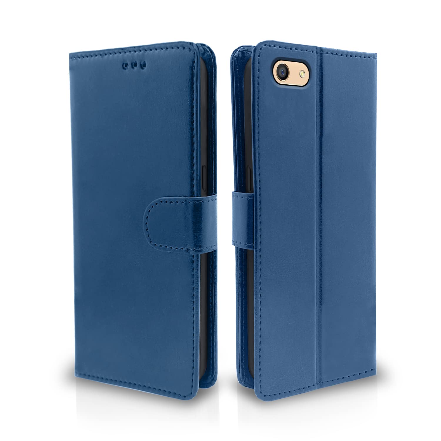 Oppo F3 Wallet mobile flip cover in blue by Pikkme