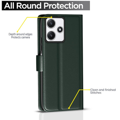 Pikkme Redmi 12/Poco M6 Pro 5G Wallet green mobile flip cover – photo 4