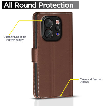 Pikkme tan Wallet mobile flip cover for Vivo V70/V70 – photo 4