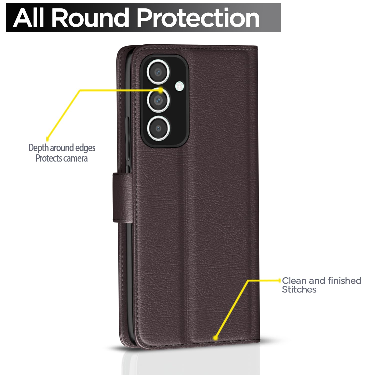 Pikkme Samsung M55/M55s/F55 5G Wallet coffee mobile flip cover – photo 4