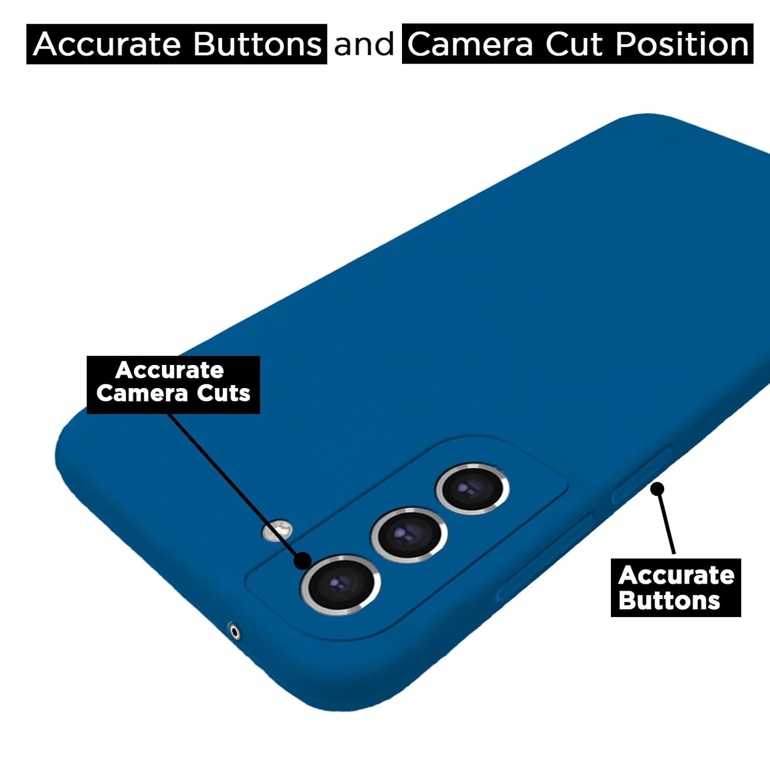 Pikkme Samsung Galaxy S21 FE 5G Soft Matte Silicone Shockproof Case | Blue
