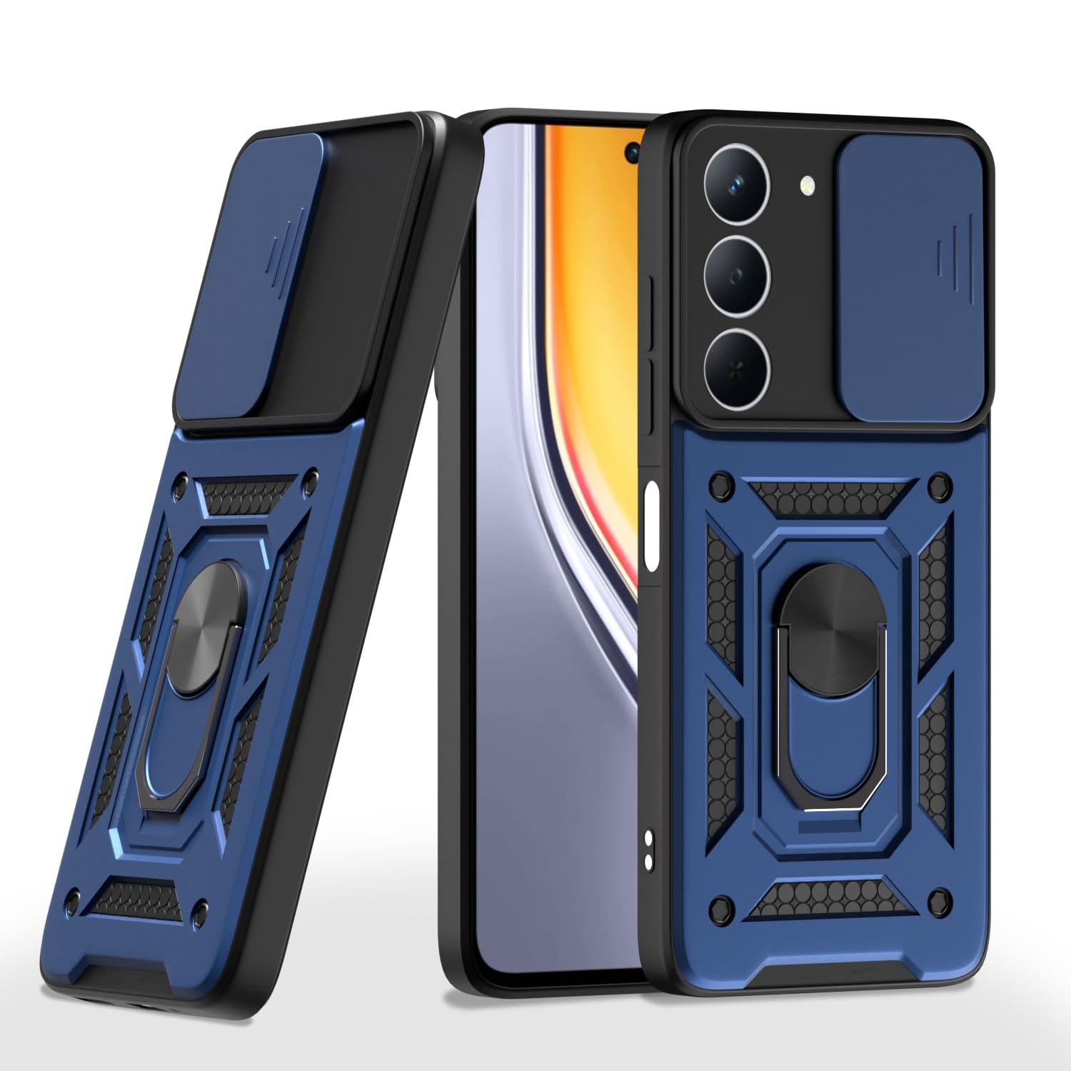 Pikkme Realme P3x 5G D10 Tough Armor Back Cover  - Blue