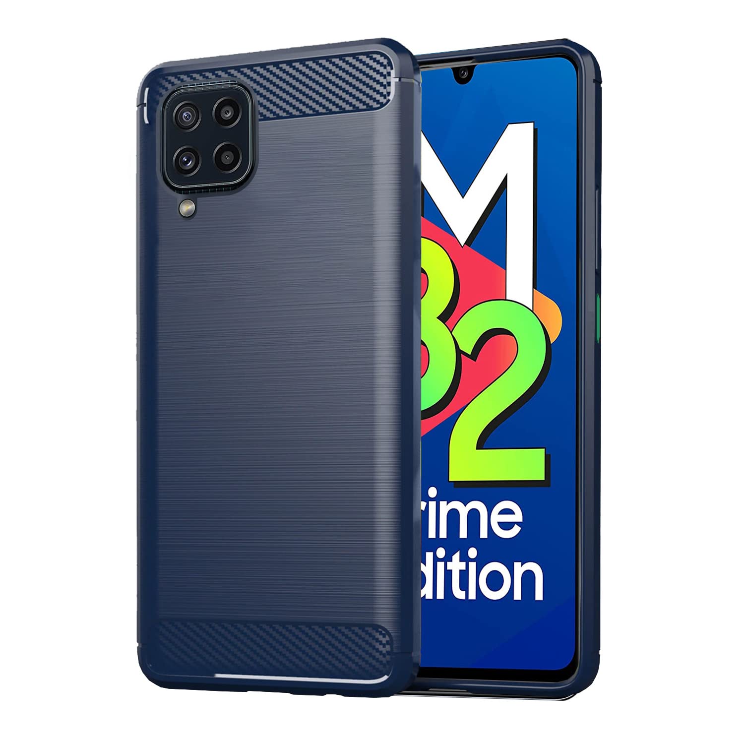  Samsung Galaxy M32 4G / M32 Prime Hybrid Carbon Fiber Back Cover - Blue 