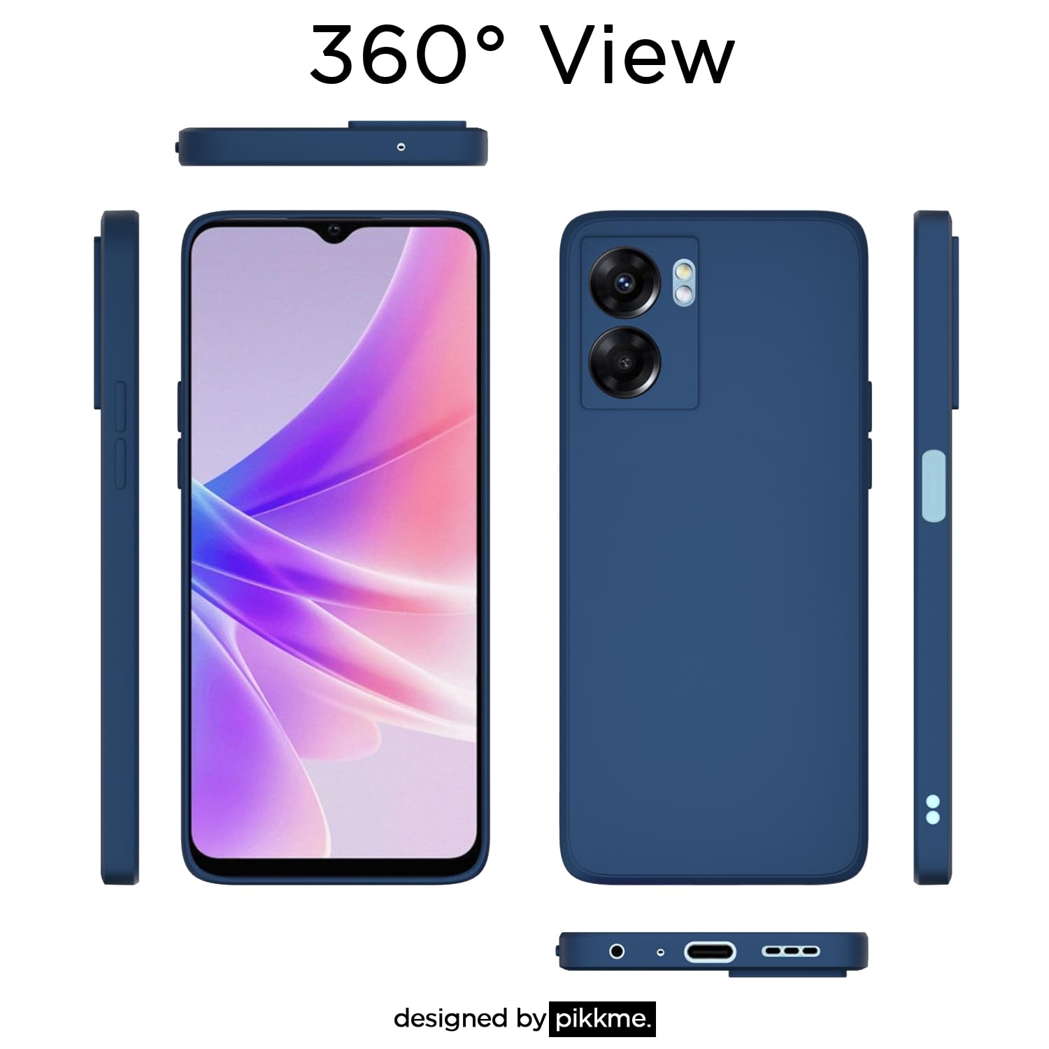 Pikkme  Oppo K10 5G  Soft Matte Silicone Shockproof Case (Blue)