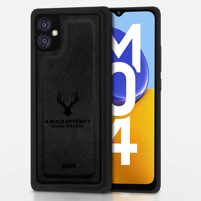 Black Leather back cover for Samsung M04 – Pikkme