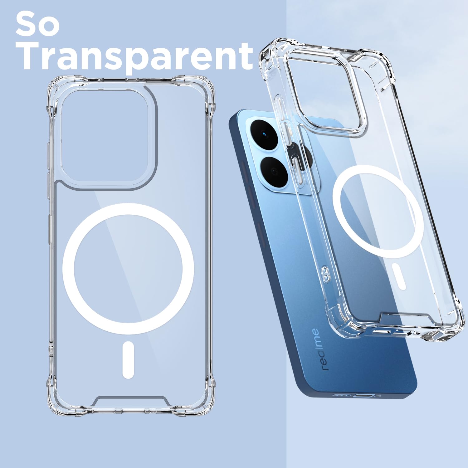 Pikkme Realme 15T/Narzo 90 5G transparent mag-safe mobile cover – photo 2