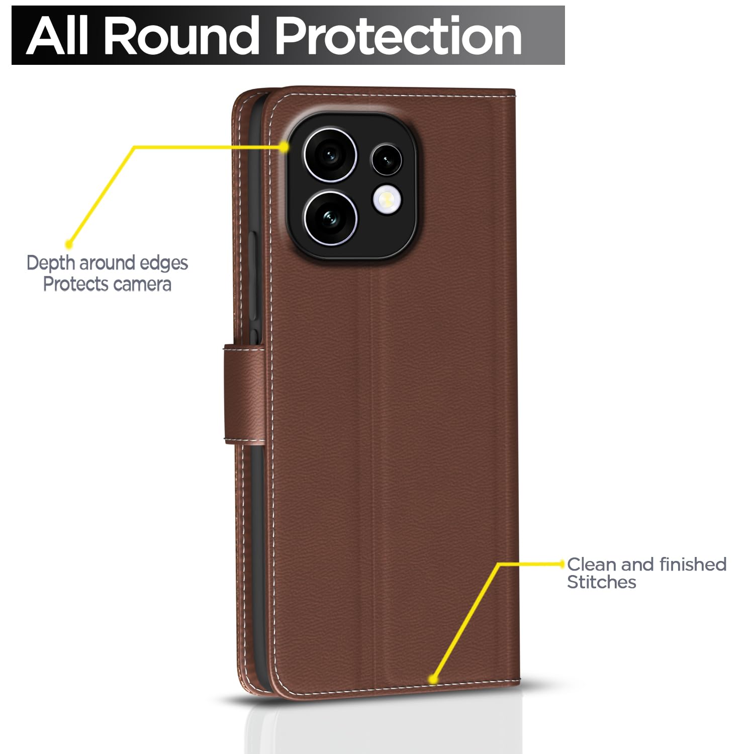 Pikkme tan Wallet mobile flip cover for Oppo Reno 16 5G – photo 4