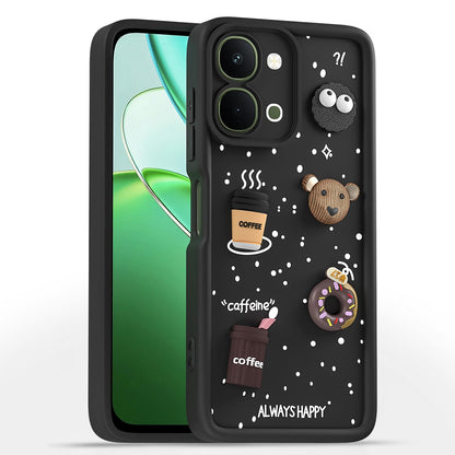 Pikkme black Silicone phone cover for Vivo T5x/Y51 Pro/iQOO Z11x 5G/3D