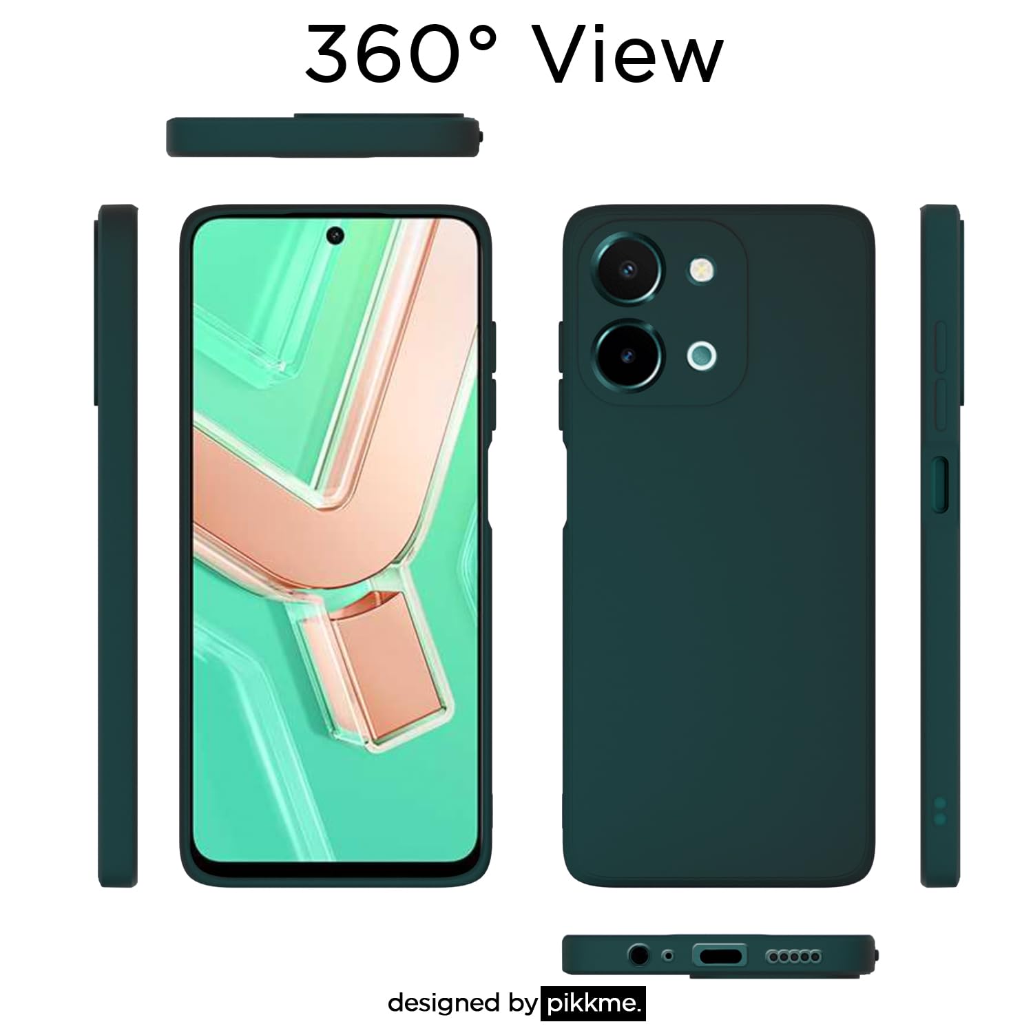 Green mobile back cover for Vivo Y28 4G – Pikkme – photo 3
