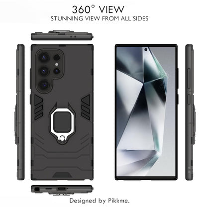 Pikkme Samsung Galaxy S25 Ultra 5G D5 Tough Armor Back Cover (Black)