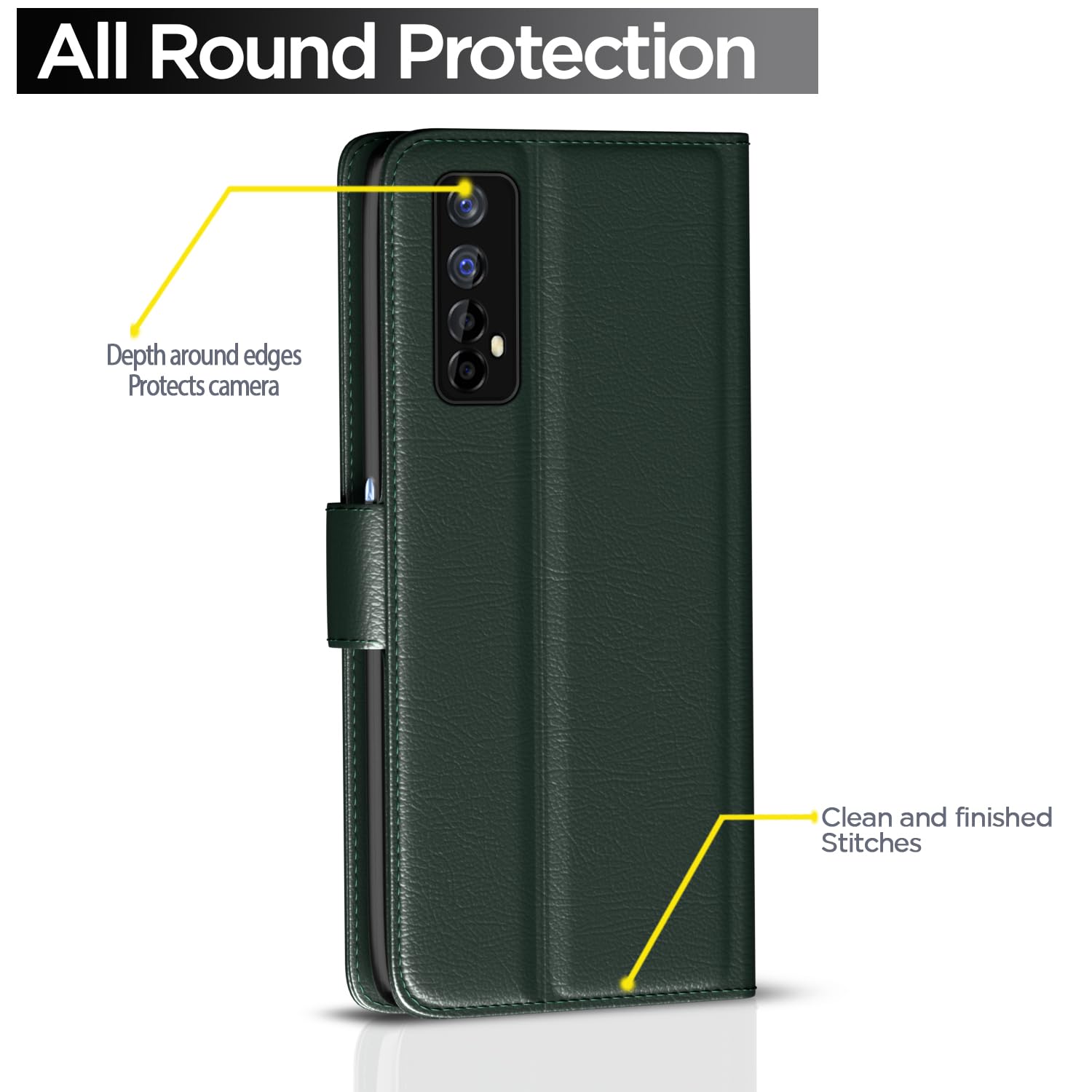 Pikkme green wallet flip cover for Realme 7/Narzo 30 4G/Narzo 20 Pro – photo 4
