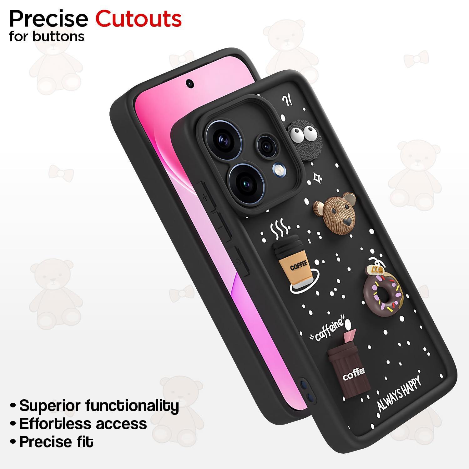 Oppo Reno 15F 5G mobile cover in black by Pikkme – photo 6