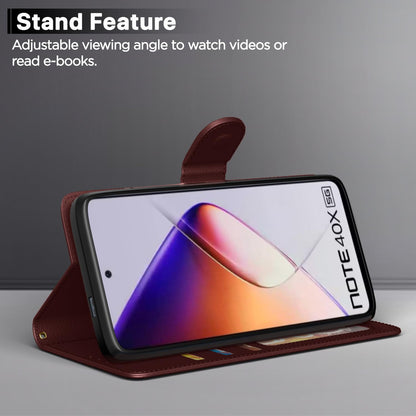 Pikkme Infinix Note 40X 5G brown flip case – photo 3