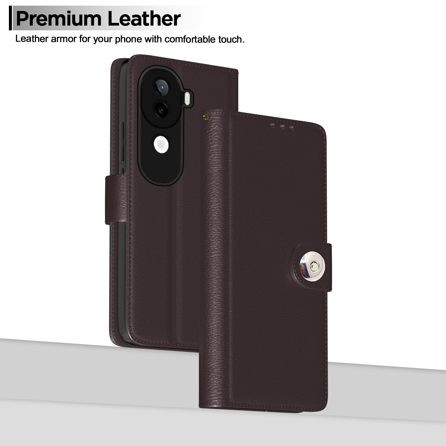 Pikkme Vivo V40e/iQOO Z9s 5G coffee flip case – photo 2