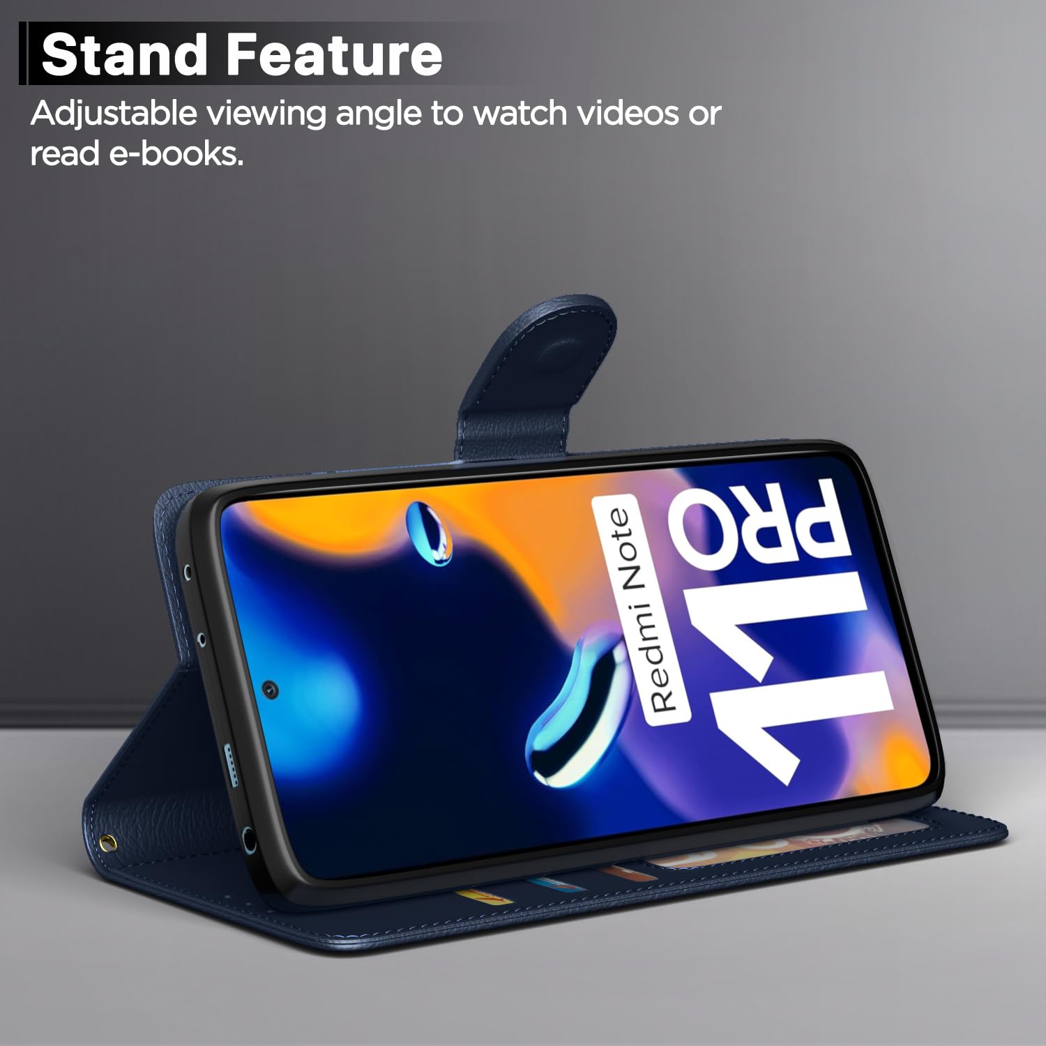 Pikkme blue Wallet wallet flip cover for Redmi Note 11 Pro/Pro Plus 5G – photo 3