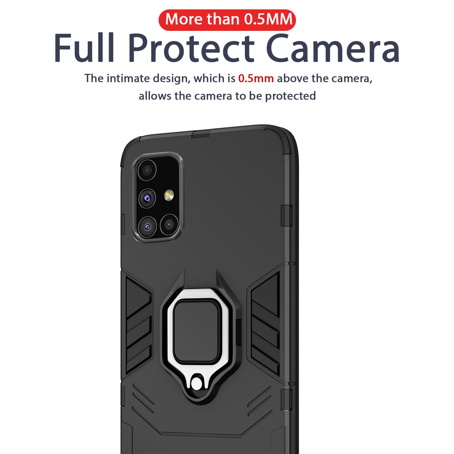 Pikkme Samsung Galaxy M51 D5 Tough Armor Back Cover | Black